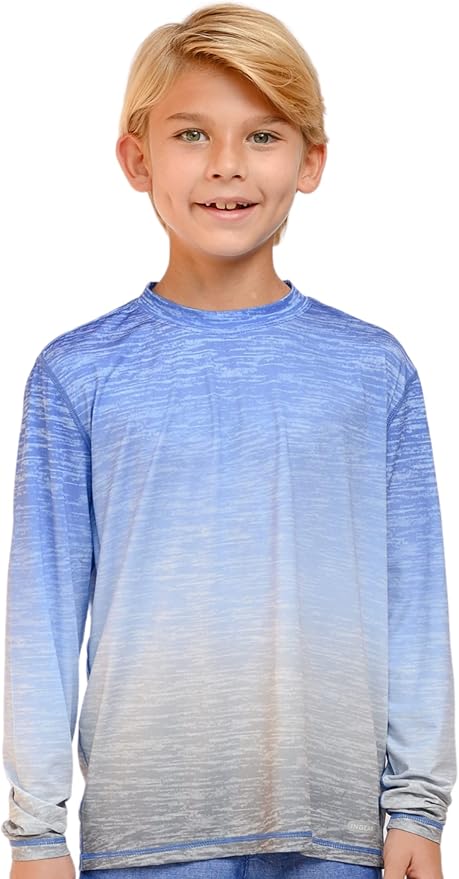 INGEAR Boys' Rash Guard UPF 50+ Swim Shirt - Lightweight, Quick-Dry, Durable Sun Protection for Swimming, Sizes XS-XL