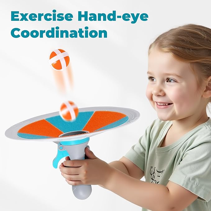 iPlay, iLearn Pop Stick Ball Game Outdoor Toys for Kids, Toss Chase Launching Ball Sports Game for Child Boys, Outside Yard Fun Family Activity, Cool Brithday Gifts for 3 4 5 6 7 8-12 Year Old Girls