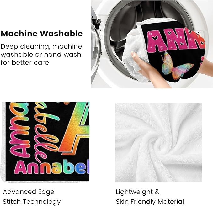 Custom Girl Blanket with Name Personalized Cute Pink Princess Blanket for Newborn Customized Soft Flannel Throw Blanket Memorial Gift for Toddler on Birthday Baby Shower Christmas (Mermaid-4)