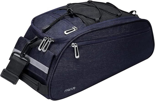 MOSISO Bike Rack Bag, Waterproof Bicycle Trunk Pannier Rear Seat Pouch Cycling Bike Carrier Backseat Storage Luggage Saddle Shoulder Bag
