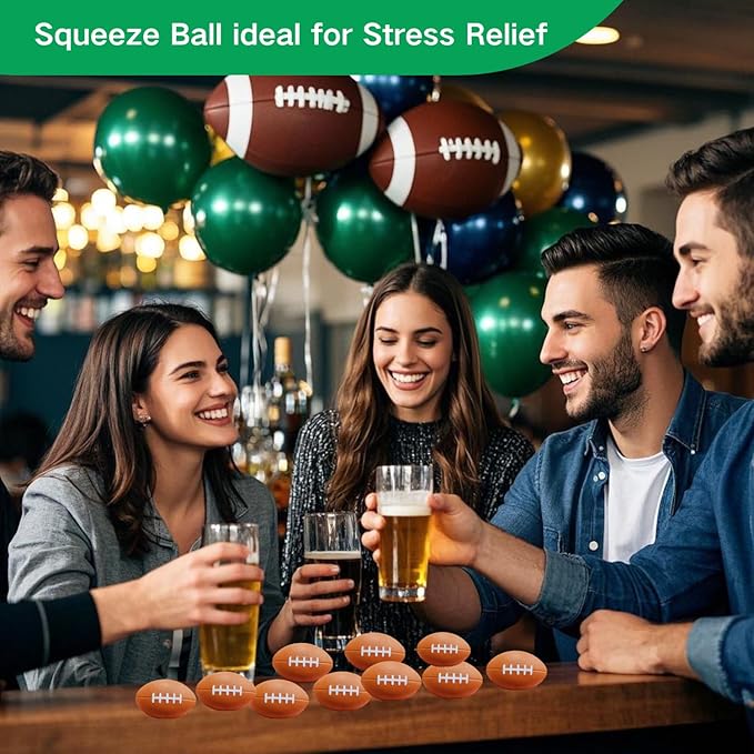 ALISSAR 20-Pack 3.4" Mini Football Stress Balls, Mini Foam Footballs for Football Party Superbowl Decoration, School Carnival Reward Gift