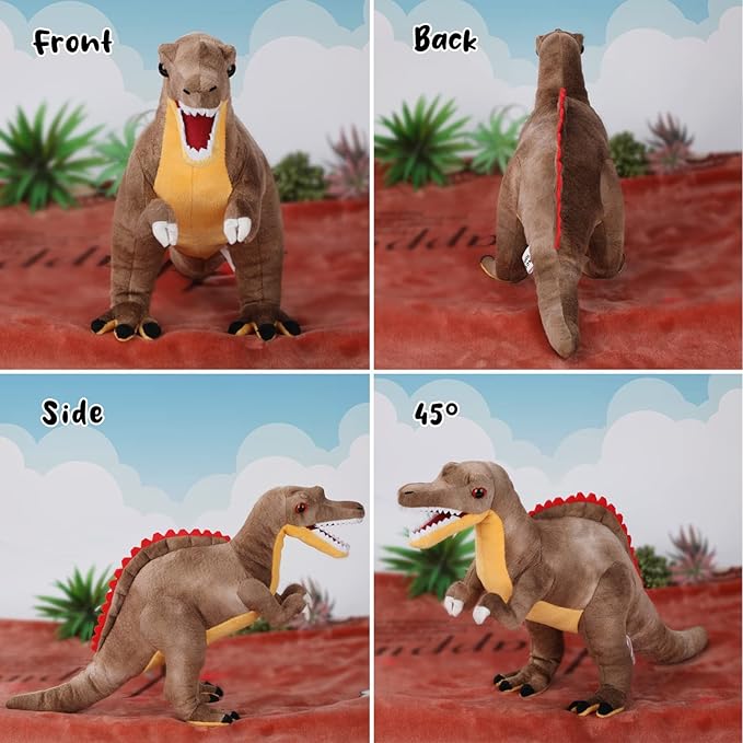 Dinosaur Plush Toy, Spinosaurus Stuffed Animal Throw Plushie Pillow Doll, Soft Grey Fluffy Friend Hugging Cushion - Present for Every Age & Occasion…