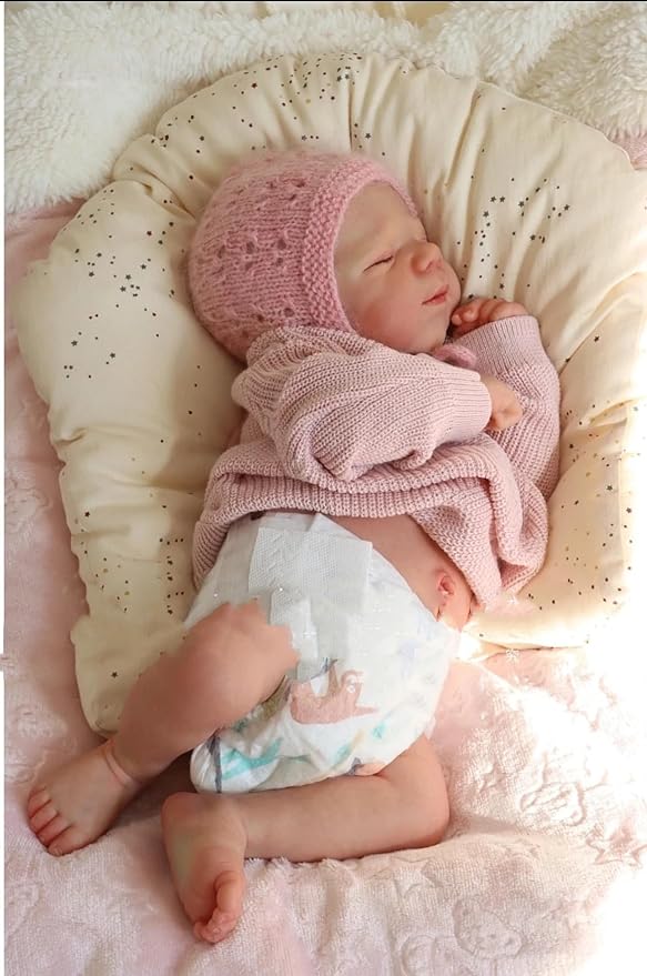Realistic Reborn Baby Dolls Girl 19 inch Sleeping Lifelike Newborn Baby Dolls, Real Life Baby Dolls with Cute Soft Vinyl Body for Kids Age 3 +