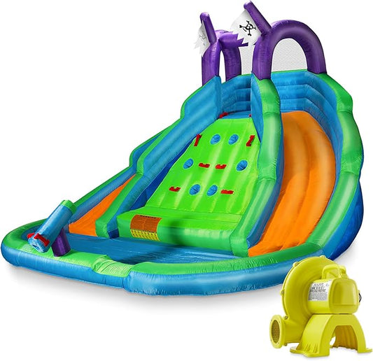 Cloud 9 Bounce House for Kids with Climbing Wall, Water Slide, and Pool - Includes Blower