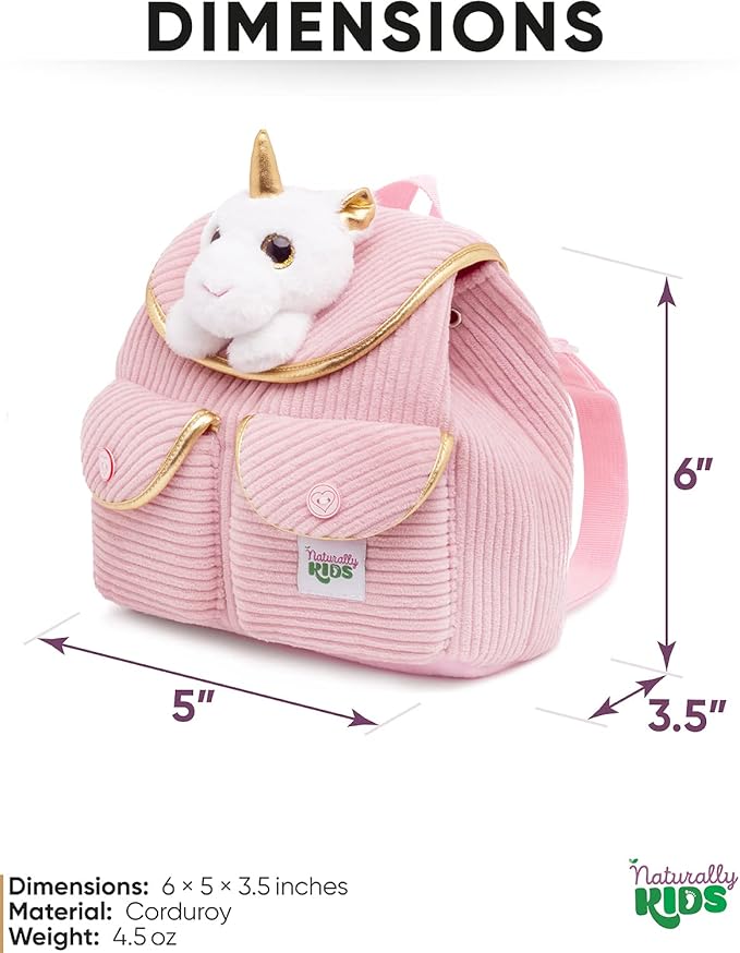 Pink Unicorn Mini Backpack for Kids, Mini Backpack for Toddler Girls, Gift for 2 3 4 5 Year Old Girl Boy