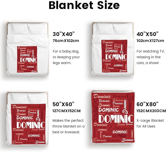 Dr.TOUGH Personalized Name Blanket Personalized Blanket for Adult Kids Flannel Customized Personalized Blankets and Throws