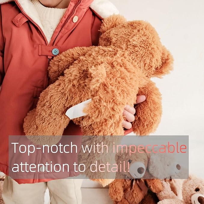 5 Pack Teddy Bears Bulk Teddy Bear Stuffed Animal Baby Shower Bear Plush Gifts for Christmas Valentine;s Day Mother's Day for Kids or Adults (5 Dark Brown)