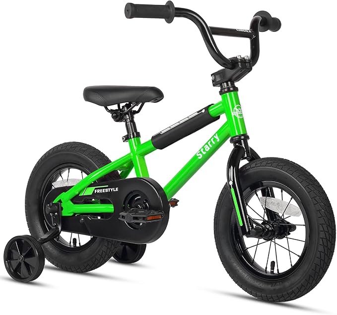 12 14 16 18 Inch Kids Bike BMX Style Bicycle with Training Wheels Coaster Brake for 2-10 Years Old Toddlers Boys Girls Multiple Colors