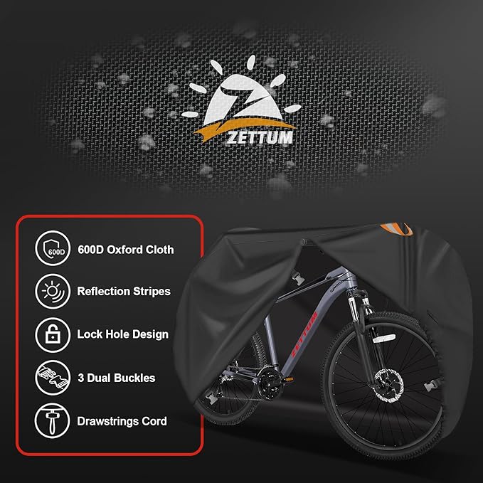 Bike Cover for 1 Bike - Outdoor Bike Cover for Stationary 1 Bike Waterproof & Heavy Duty, 600D Bicycle Cover for Single eBike, Mountain Bike, Road Bike, Hybrid Bike, Beach Cruiser Bike Storage