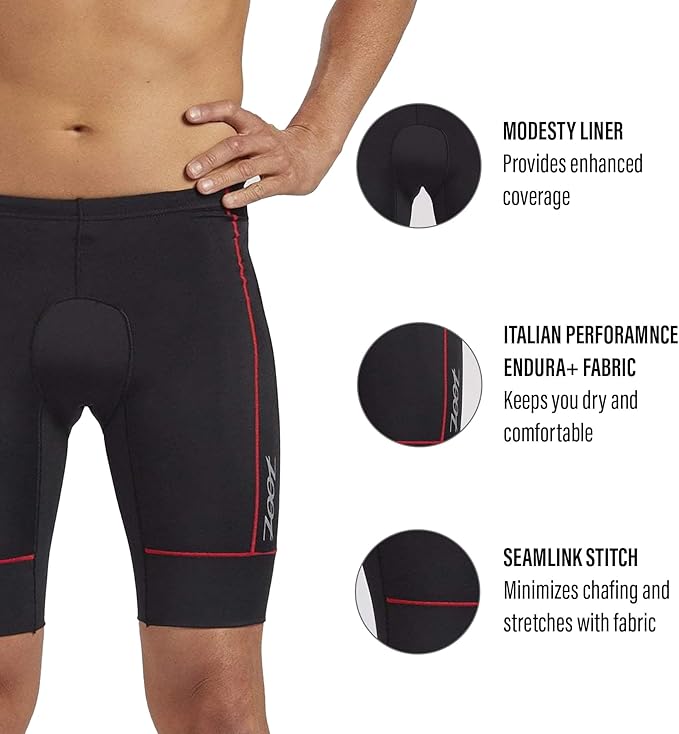 Zoot Men’s Core 9-Inch Tri Shorts, Quick Dry Performance Triathlon Shorts with Cycling Chamois Pad, Pockets & UPF 50+ Fabric