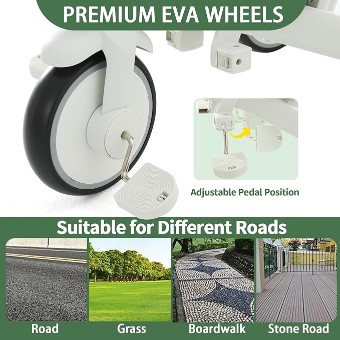 JMMD Baby Tricycle, 7-in-1 Multifunctional Kids Trike with Adjustable Parent Handle, Safety Harness & Wheel Brakes, Removable Canopy, Stroll Trike for Boys & Girls Ages 18 Months-5 Years, Gray