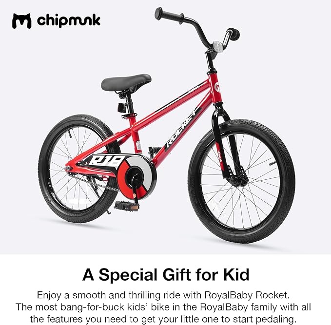 Chipmunk Kids Bike Toddlers 12 14 16 18 Inch Wheel Bicycle Beginners Boys Girls Ages 3-11 Years, Multiple Color Options