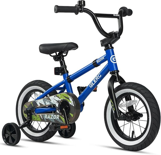 Glerc Kids Bike for Ages 1-8 Years Old, 12-16 Inch BMX Style Kids Bicycle with Training Wheels, Boys Bike for Children and Toddler, Multiple Colors