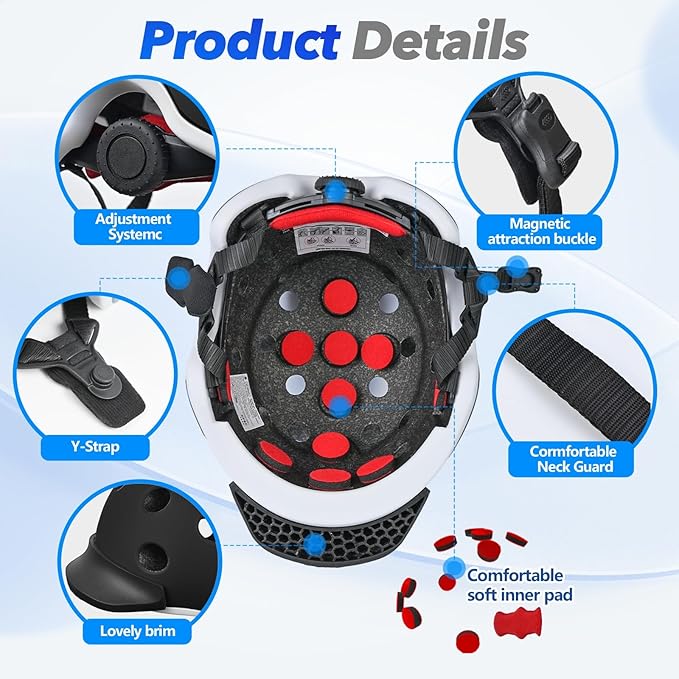 Kids Bike Helmet for 5-8-14 Kids Skateboard Helmet Boys Girls Child Youth Adjustable Lightweight Ventilation and Multi-Sports Scooter Cycling Roller Balance Bike