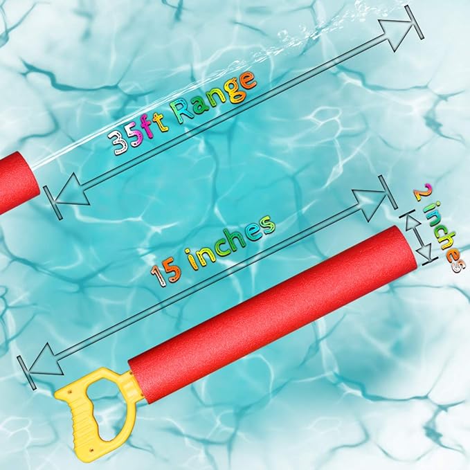 Water Squirter for Kids-6 Pack 35ft Range Water Shooter Water Blaster for Kids Foam Pool Water Gun Cannon for Boys Girls Adults Summer Fun in Swimming Pool, Beach