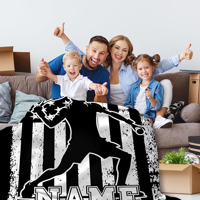 Tennis Throw Blankets for Kids Boys Teens 8-12, Personalized 60x50 Inches Plush Comfy Soft Custom Sports Throws Decor for Couch Bed Home Gifts Ideas