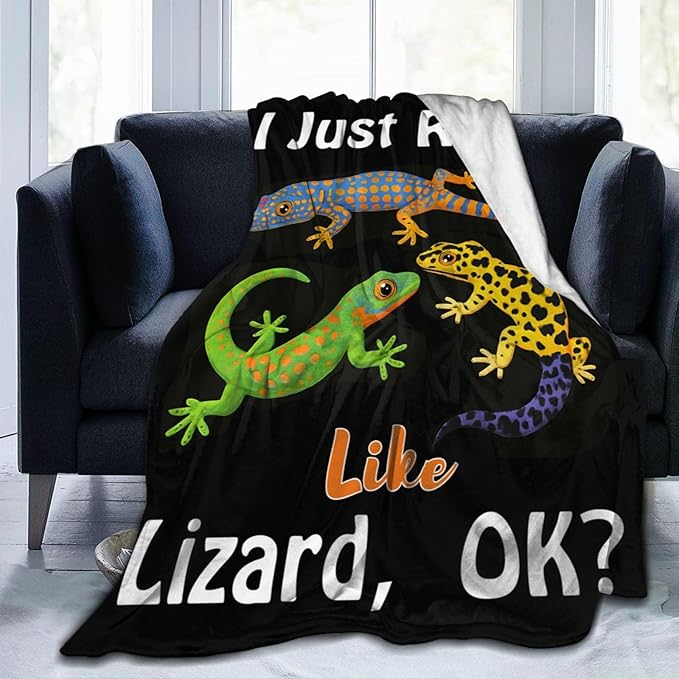 Lizard Blanket Gifts for Girls Boys Reptiles Lovers Throw Blankets Cozy Plush Fleece Lizards Decor Flannel Fuzzy for Kids Women Men 50"X40"