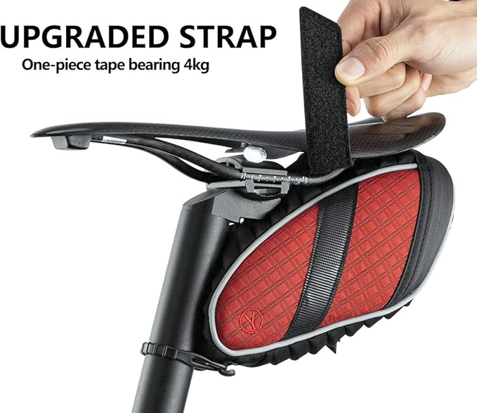 ROCKBROS Bike Saddle Bag Bicycle Seat Bag 3D Shell Saddle Bag Under Seat Cycling Seat Pack for Mountain Road Bike Bicycle Red