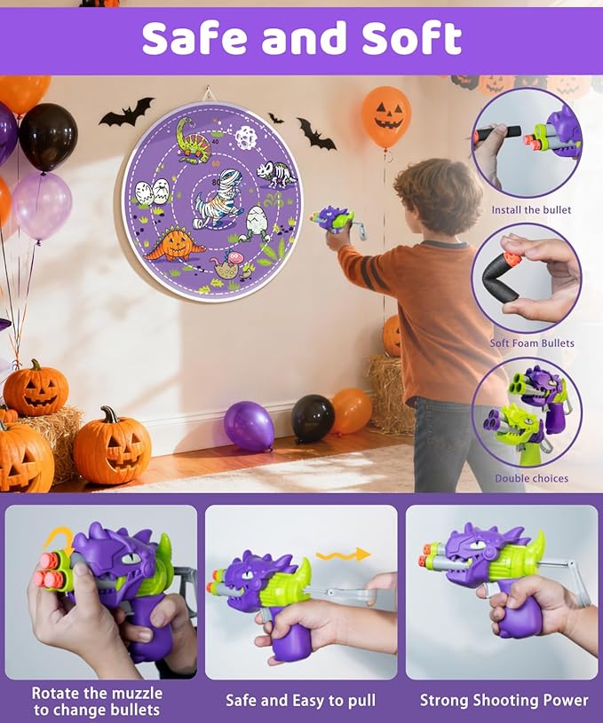 2 in 1 29" Large LED Dart Board for Kids 8-12 Games with LED Sticky Balls, Indoor & Outdoor Games for Kids 8-12, Board Games for Kids