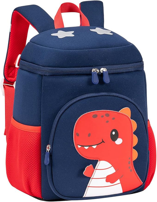 kids schoolbag with diving fabric and breathable pads - lightweight reflective backpack for boys and girls (red, Large)