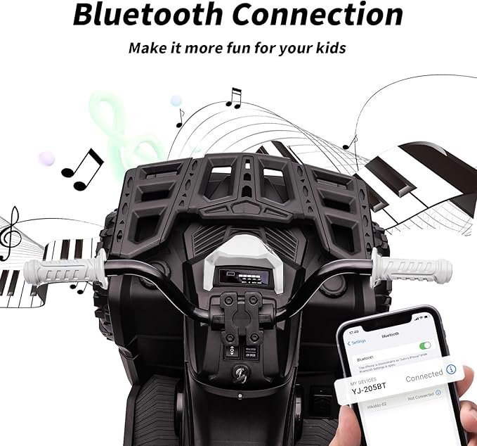 Kids ATV 4 Wheeler, 24V 4WD Electric ATV Ride On Toy for Big Kid with 2-Seater, 4x200W Motor - White