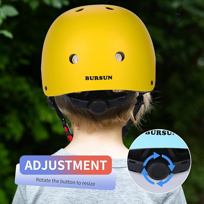 BURSUN Kids Bike Helmet Ventilation & Adjustable Toddler Helmet for Ages 2-14 Kids Boys Girls Multi-Sport Helmet for Skateboard Roller Skateing Bicycle Scooter blance Bike