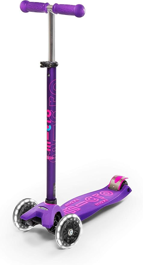 Micro Kickboard - Maxi Deluxe LED - Three Wheeled, Lean-to-Steer Swiss-Designed Micro Scooter for Kids with Motion-Activated Light-Up Wheels for Ages 5-12 …
