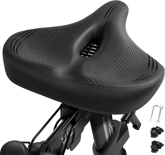 Extra Oversized Bike Seat Cushion for Peloton Bike & Bike+, Comfort Bicycle Seat Replacement for Men Women, Wide Bike Saddle Compatible with Peloton Accessories, Exercise, Electric, Cruiser Bikes