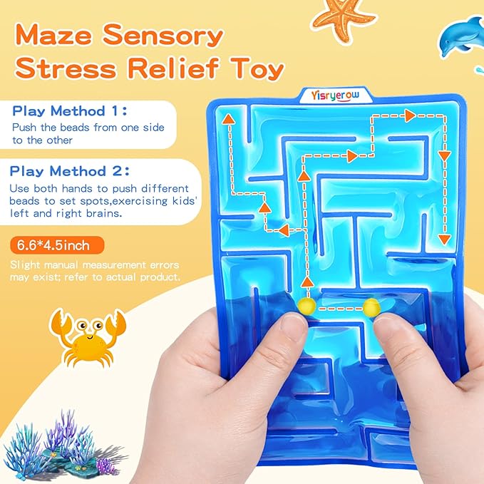 Sensory Squishy Toy | 1-Pack Maze Toy Filled with Goo | Sensory Toys for Kids with Autism | Quiet Fidget Toy | Calming Squishy Fidgets for Special Needs | Gifts Prizes for Classroom