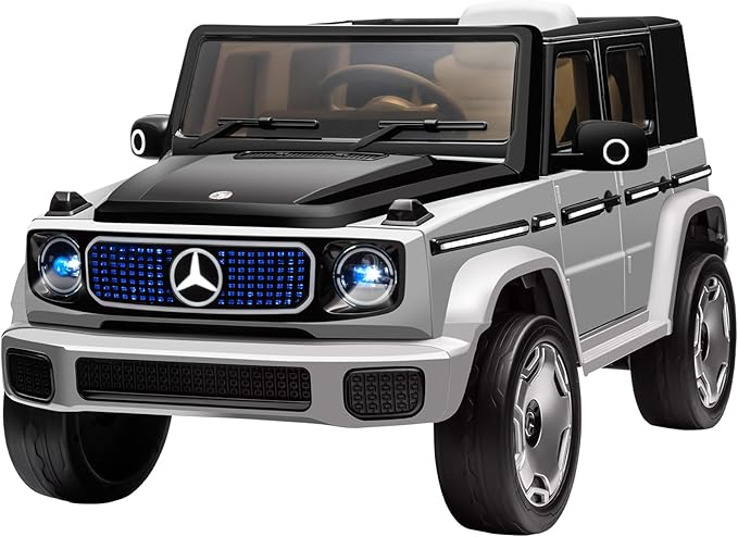 Kids Ride On Car, Electric Car for Kids, 12V Ride on Truck Toy w/Remote Control, LED Light, 3 Speeds, Music, Aged 3-5 Years Old, Grey