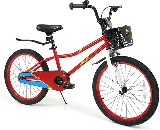 BABY JOY Kids Bike, 12 14 16 18 20 Inch Children Bikes for Boys Girls Teens 3-8 8+ Years w/Training Wheels or Kickstand, Handbrake, Coaster Brake & Removable Basket, Kids Bicycle of Multiple Colors