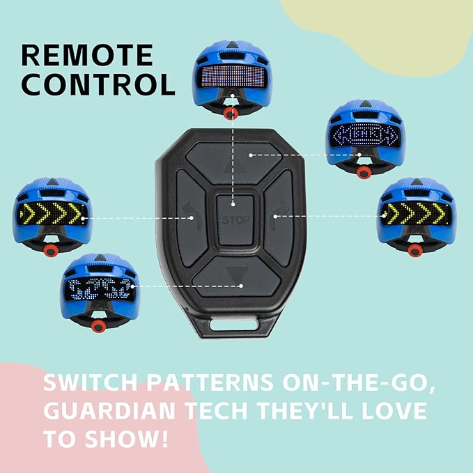 Kids Bike Helmet for Boys Girls: Helmets for Children and Adolescents 5-14 Years Old，64-Pattern LED Light Adjustable Kid Helmet Multi-Sport Protection