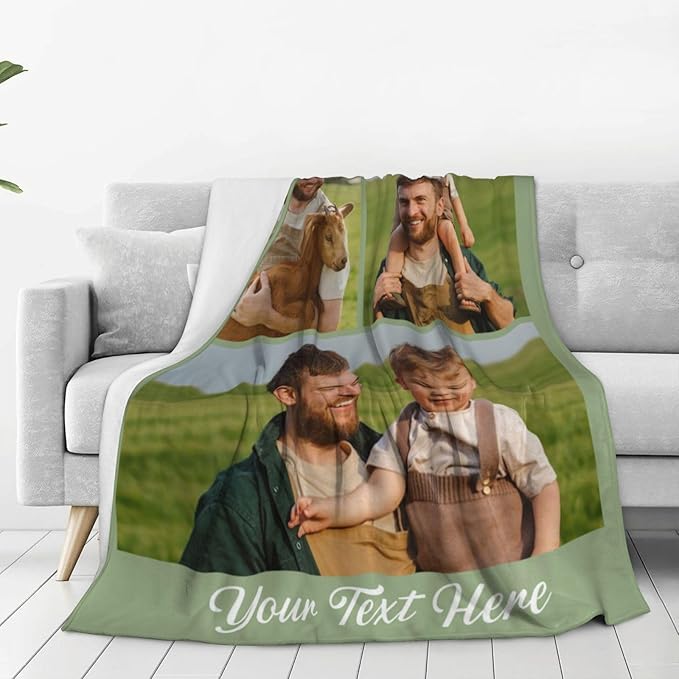 Custom Blanket with Photos, Personalized Blankets with Picture, I Love You Girlfriend Boyfriend Couples Gifts, for Birthday Christmas Women Men Adult Kids Mom Dad Wife Husband