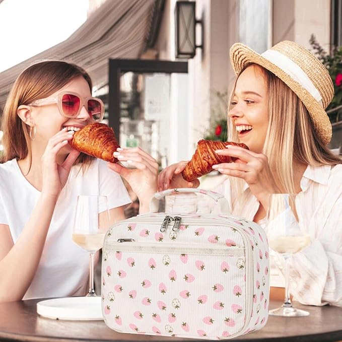 Bluboon Kids Girls Lunch Bag Insulated Lunch Box for school Corduroy Lunch Cooler Organizer School Kids Lunch Tote