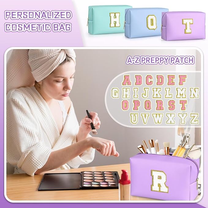 TOPEAST Gifts for Mom - Personalized Makeup Bag, Purple, Cosmetic Case