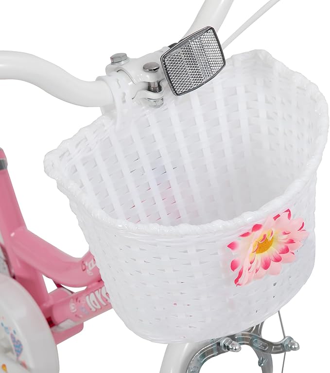 JOYSTAR Angel Girls Bike for Toddlers and Kids Ages 2-13 Years Old, 12 14 16 18 20 Inch Kids Bike with Training Wheels & Basket, 20 24 Inch Girls Bicycle with Handbrake & Kickstand