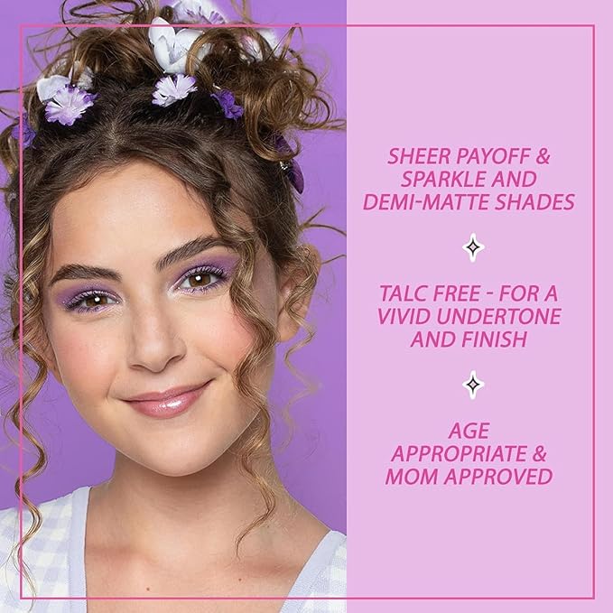 Petite 'N Pretty - WhimsiCali Eyeshadow & Cheek Makeup Palette and 10K Shine Lip Gloss Duo – Natural & Non-Toxic Face Makeup for Kids, Children, Tweens and Teens