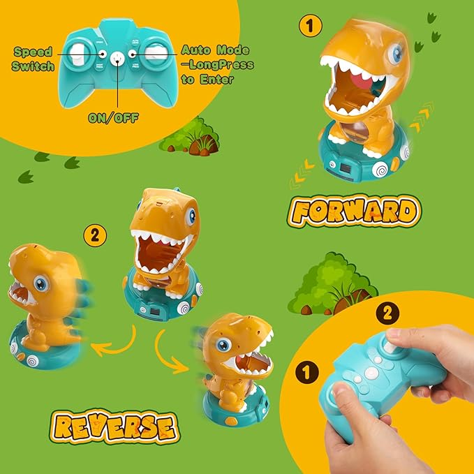 EagleStone Remote Control Dinosaur Shooting Toys for Kids 3-5 5-7 8-12, Electronic Dino Shooting Target Game with Spay, Auto Scoring, Light &Roar, 3 4 5 6 7 Year Old Boy Birthday Gift Party Favor