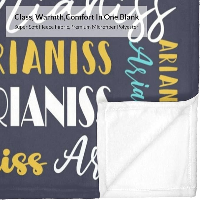 Name Blanket Personalized Blanket for Adult Kids Flannel Customize Throw Blanket Custom (Color 09, 40 x 50 Inches)