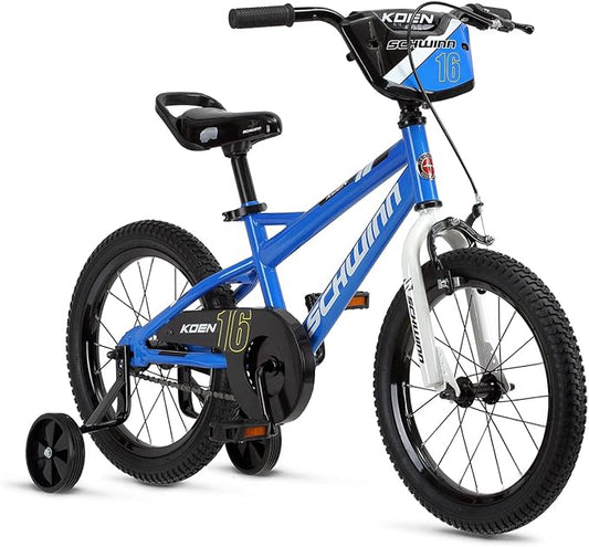 Schwinn Elm and Koen Bike or Balance Bike, 12-20 Inch Bike for Kids Ages 2-13, Black, Blue, Red, Teal, Pink or Purple, SmartStart Ergonomic Design, Adjustable Seat Grows with Child, Training Bicycle