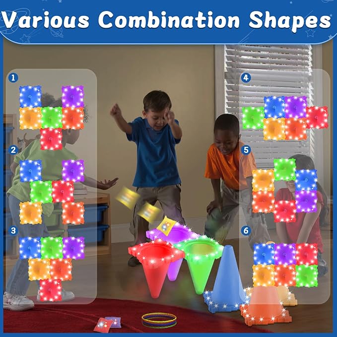 31PCS 3-in-1 Carnival Games Combo Set, LED Bean Bag Game Party Supplies, Ring Toss Yard Lawn Backyard Games, Outdoor Educational Toys for Kids Adults Birthday Parties, School Activities