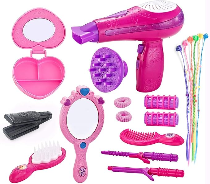 Bettina Vogue Beauty Hair Salon Fashion Pretend Play Set with Hairdryer, Mirror, Styling Accessories