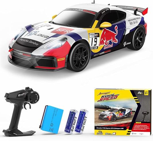 Porsche Remote Control Car, Officially Licensed Porsche 718 Cayman GT4 Toy Car 1:14 Red Bull Porsche RC Car Birthday Gift for Boys,Girls,Teens and Adults