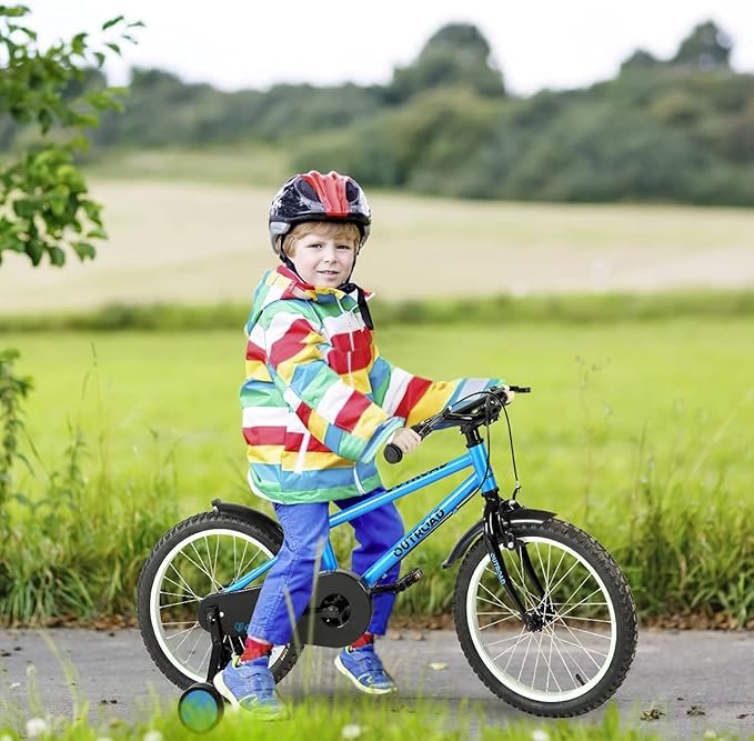 14/16/18 Inch Folding Kids Bike with Training Wheels, Gifts for Boy&Girl Age 3-9 yrs, Toddler Bike with Dual Brakes for Beginners, Multi-Color