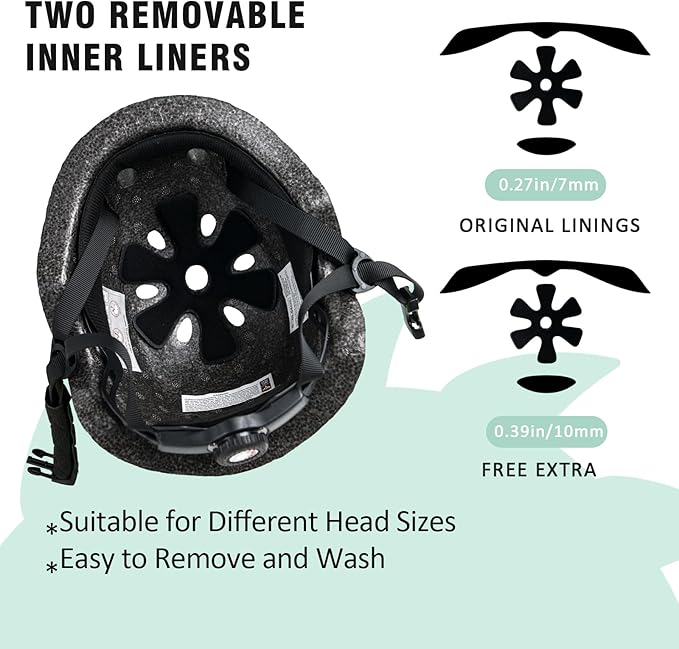 Kids Toddler Bike Helmet, Adjustable and Multi-Sport for Child Boys and Girls, 2 Sizes