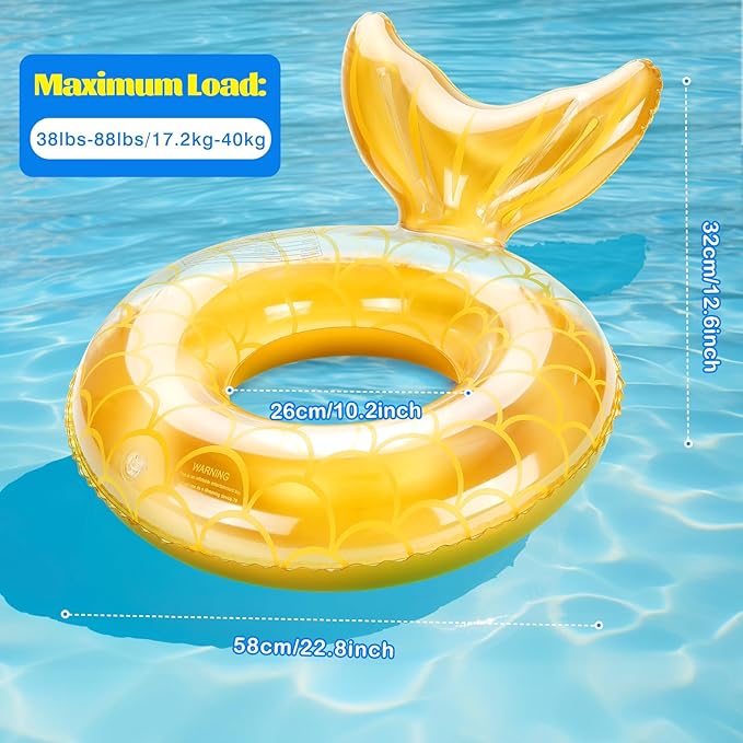 MoKo Inflatable Swimming Ring, Cute Pool Float Tube Decorations Swim Tubes Outdoor Pool Beach Water Floats Party Supplies Floaties
