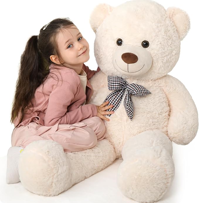 MaoGoLan Giant Teddy Bear Plush Toy - Ultra Soft & Cute Large Stuffed Animal 39 inches, Perfect for Baby Showers, Birthdays, Valentine’s Day Gifts (Kids, Couples, Family),Beige