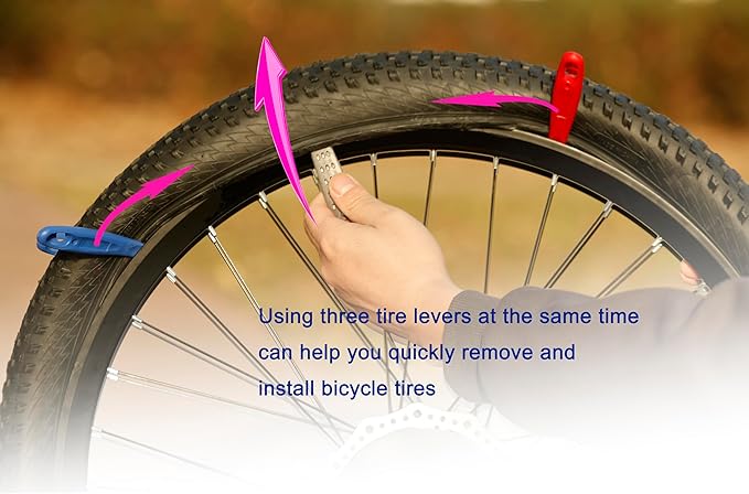 TTVVDS 5 Pack Ultra Strong Bike Tire Levers, Premium Plastic Bicycle Tire Lever Tyre, Professional Tire Changing Tool for All Bike Tires, Includes 5 Colors