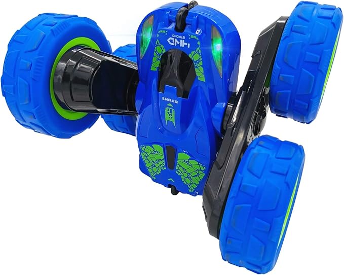 Threeking RC Stunt Car Remote Control Cars with Lights Double-Sided Driving Indoor Outdoor Toys Gifts Presents for 6 7 8 9 10 11 12 Year Old Kids Boys Girls