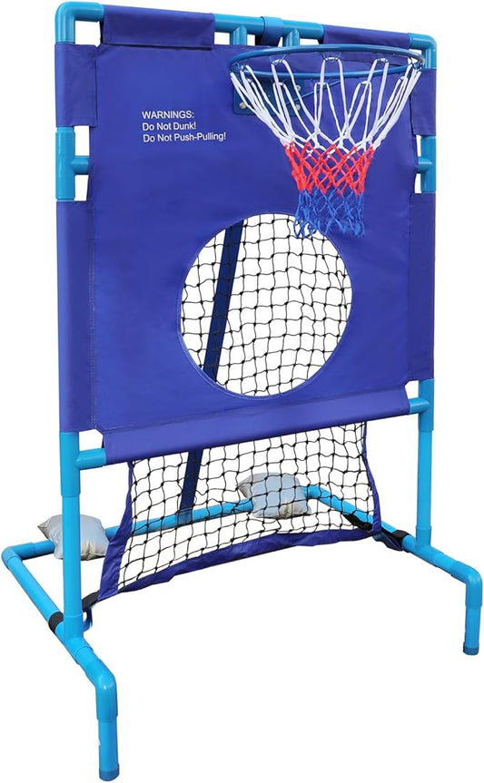 2-in-1 Pool Goal Set - Football & Basketball Fun for Everyone!